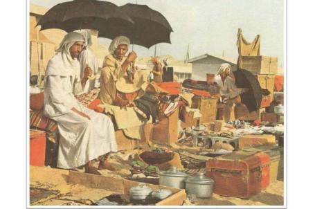 صور نادرة عن الحج نشرت في مجلة ناشيونال جويغرافيك 1953 في رحاب الاسواق الشعبية في شوارع مكة
